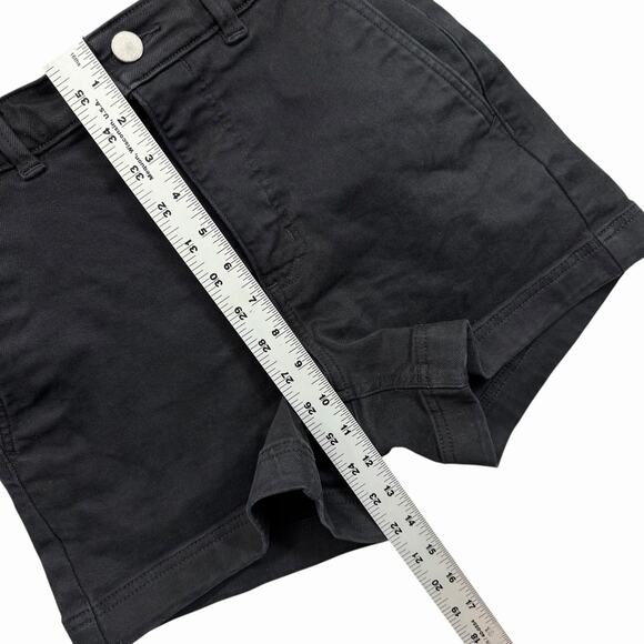 Everlane Women’s Black Chino Shorts High Rise Cotton Twill Sz 2 - Picture 3 of 7